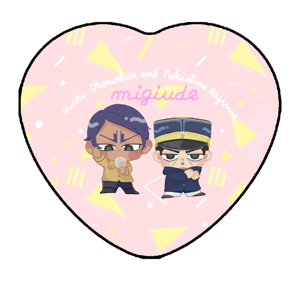 金カムハート型缶バッジ(全3種)