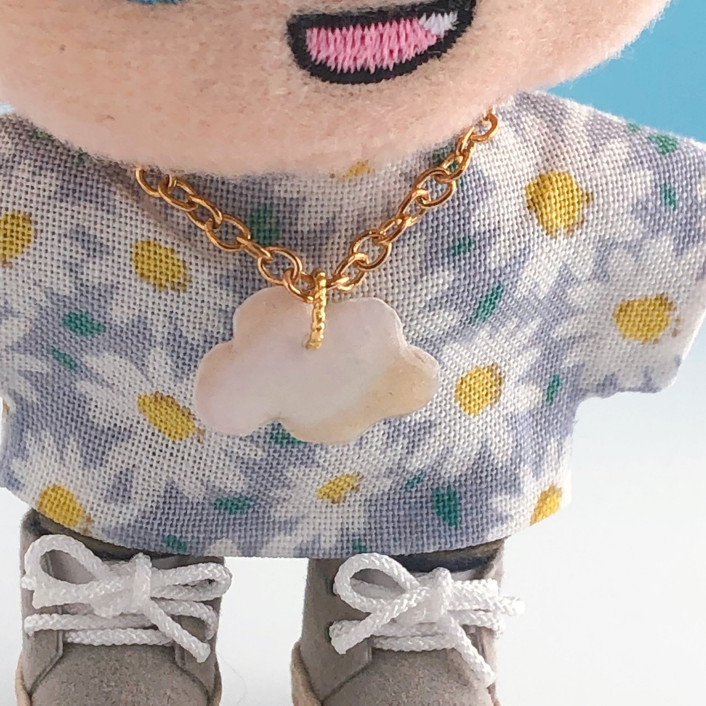 ぬい用ネックレス&お揃いマスクチャーム〈キラキラ雲〉