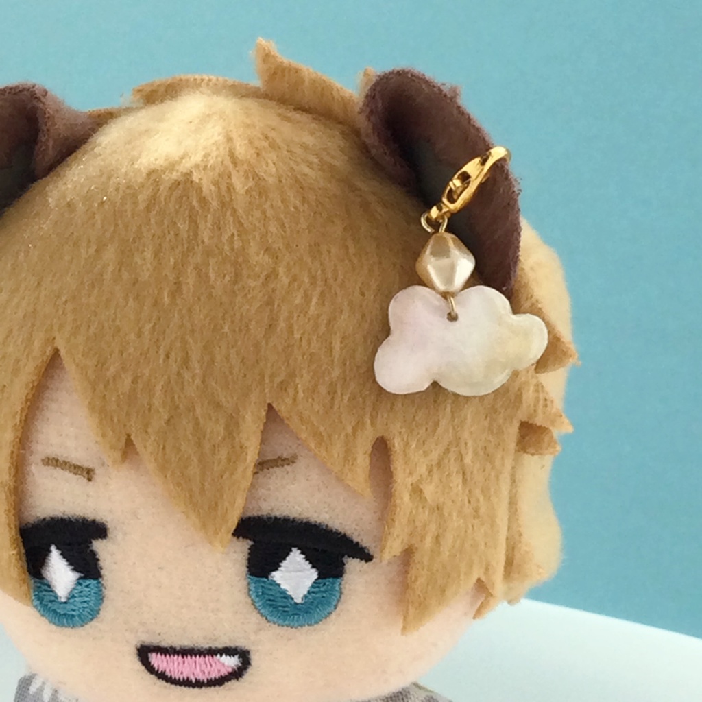 ぬい用ネックレス&お揃いマスクチャーム〈キラキラ雲〉