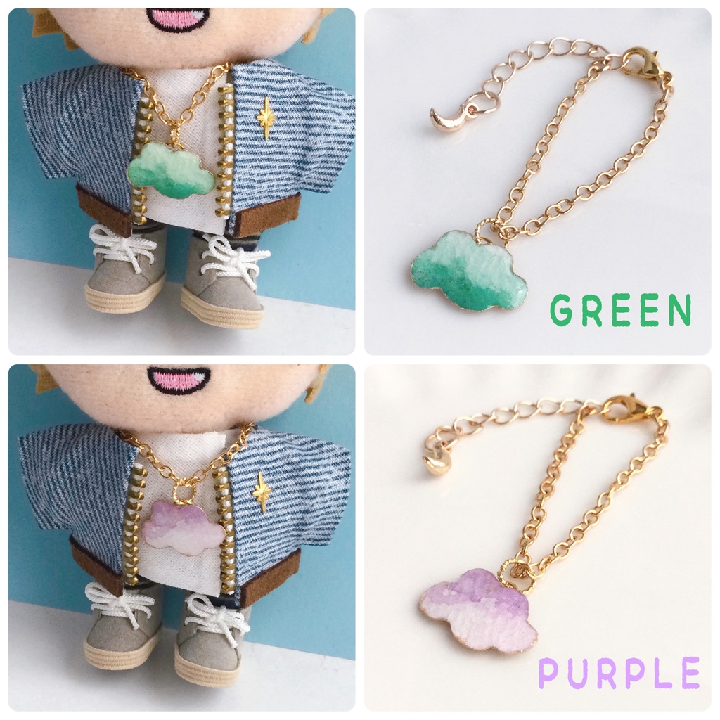 カラフルふわふわ雲のぬい用ネックレス