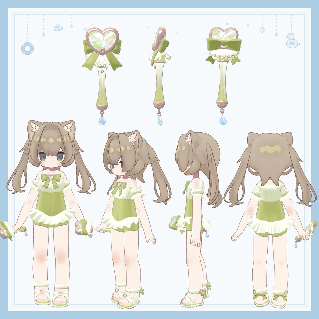 〖発売記念セール🩵8/9まで〗水魔法ギミック🪄なつやすみ魔法少女【キプフェル対応】