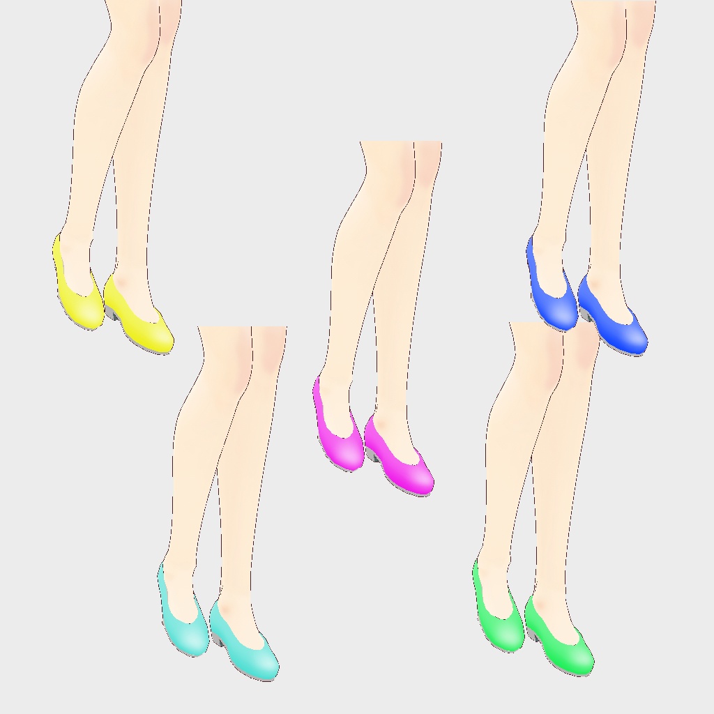 VRoid 衣装 パンプス春色 5色セット