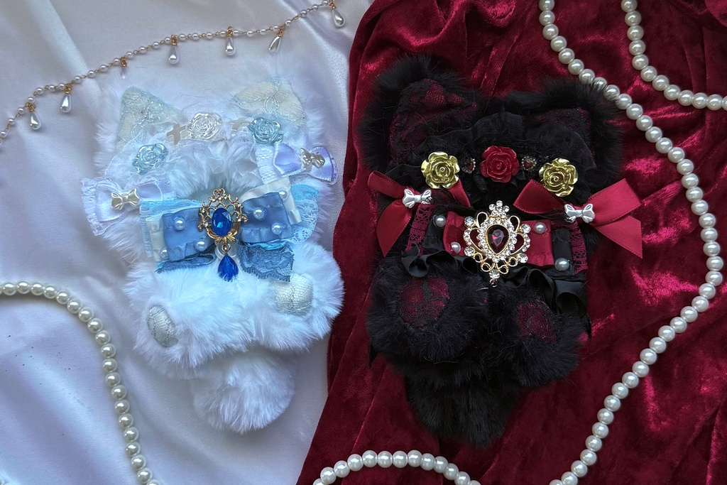 【10/31まで🎃企画価格】おすわりGothic Rose 天使／悪魔［10〜12cmぬい向け］