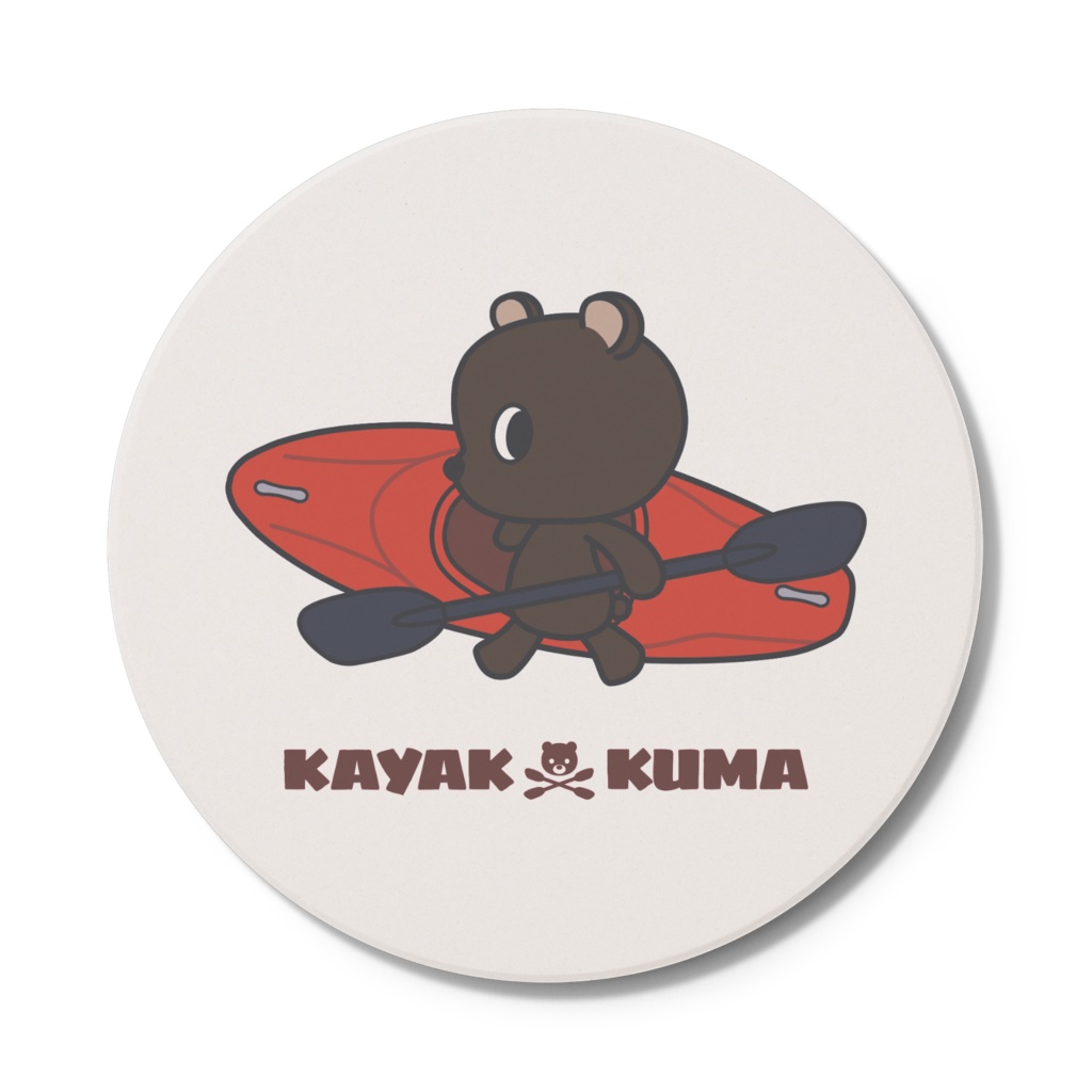 カヤック×クマ　コースター（レッド）