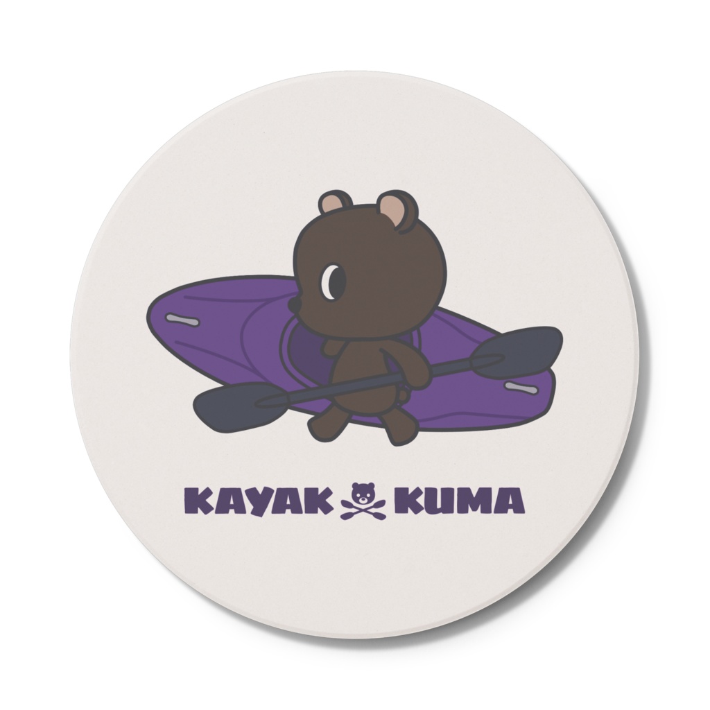 カヤック×クマ　コースター（バイオレット）