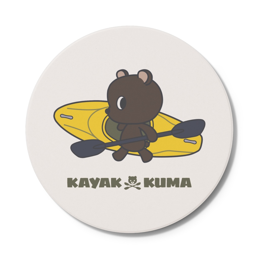 カヤック×クマ　コースター（レモン）