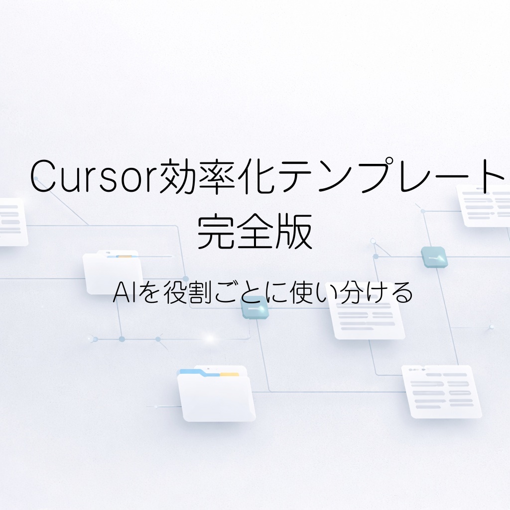 Cursor効率化テンプレート完全版｜AIを役割ごとに使い分ける