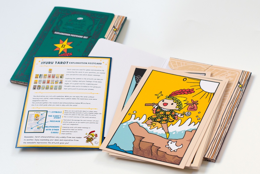 Yuru Tarot Interpretation Postcard Set (24 Cards) 英語版:君のゆるいタロット占いが私を癒してくれるから #ゆる占い 解説ポストカード24枚セット