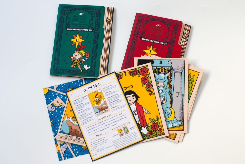 Yuru Tarot Interpretation Postcard Set (24 Cards) 英語版:君のゆるいタロット占いが私を癒してくれるから #ゆる占い 解説ポストカード24枚セット