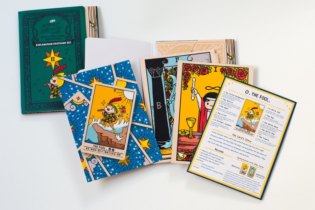 Yuru Tarot Interpretation Postcard Set (24 Cards) 英語版:君のゆるいタロット占いが私を癒してくれるから #ゆる占い 解説ポストカード24枚セット