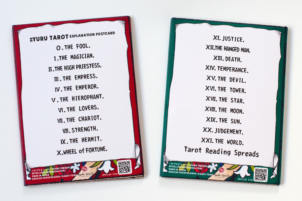 Yuru Tarot Interpretation Postcard Set (24 Cards) 英語版:君のゆるいタロット占いが私を癒してくれるから #ゆる占い 解説ポストカード24枚セット