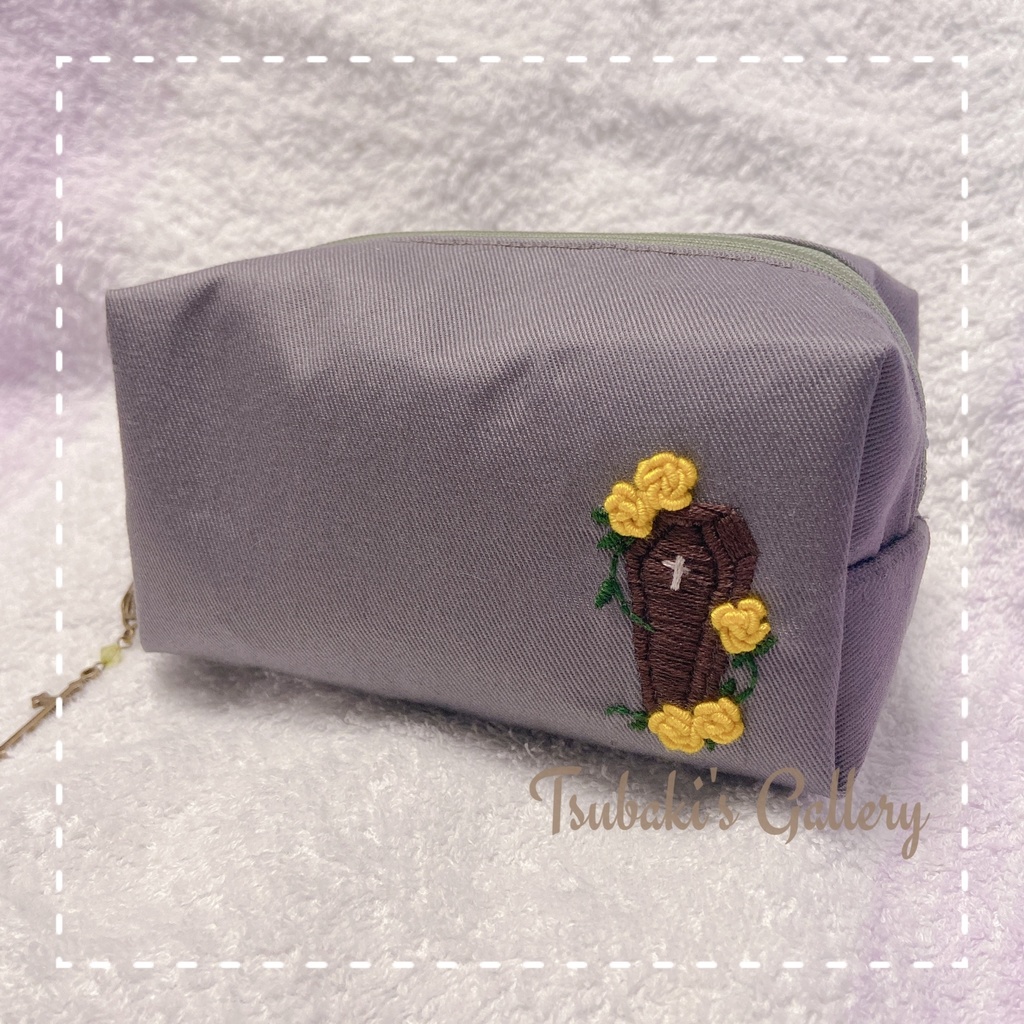 刺繍ボックスポーチ(琴師)