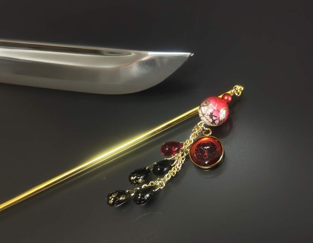 【龍ちん様お取り置き】刀剣乱舞・三郎国宗イメージ雫簪