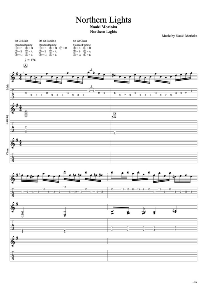 Northern Lights - Guitar TAB