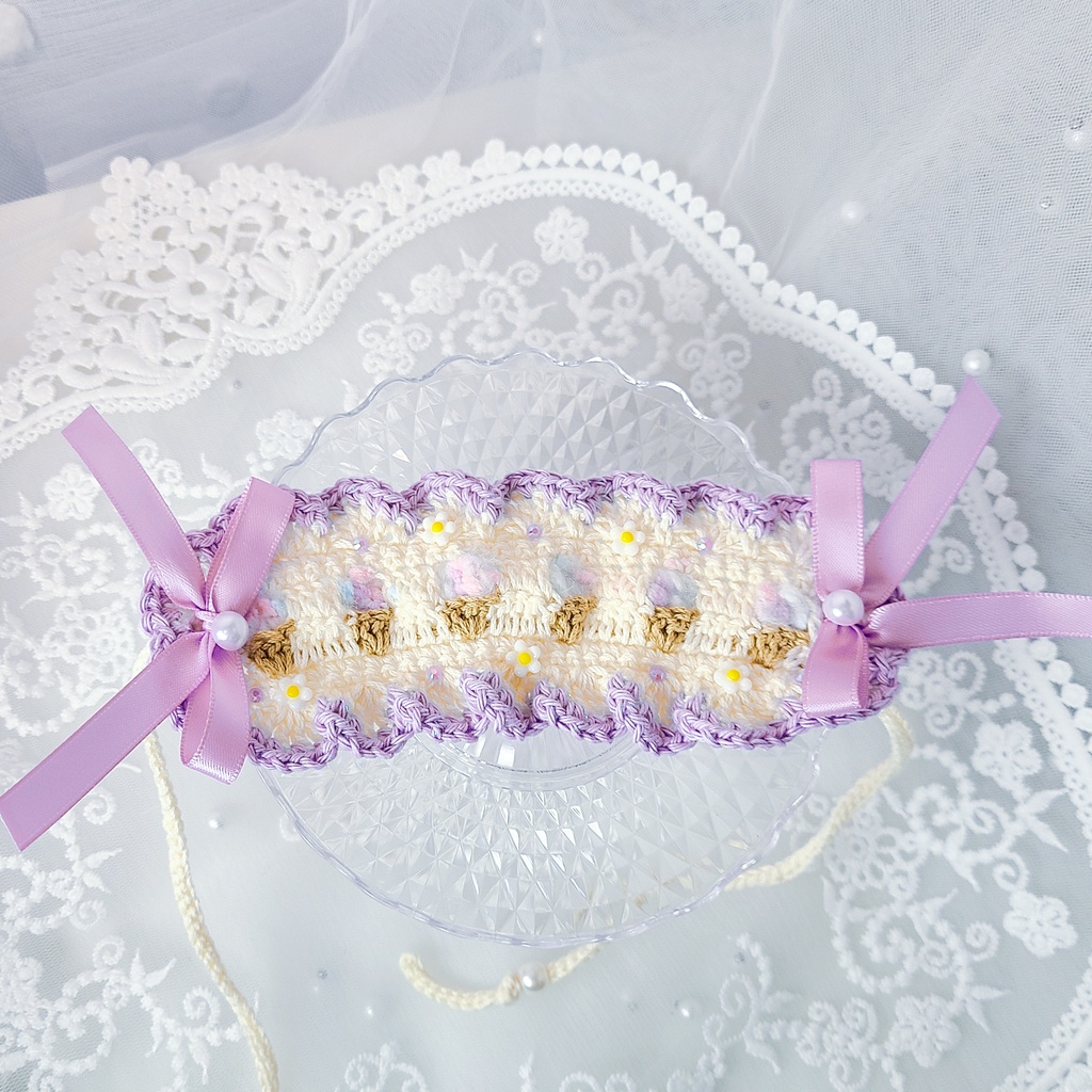 【15〜17cm用】ぬいのヘッドドレス/ぽこぽこアイス
