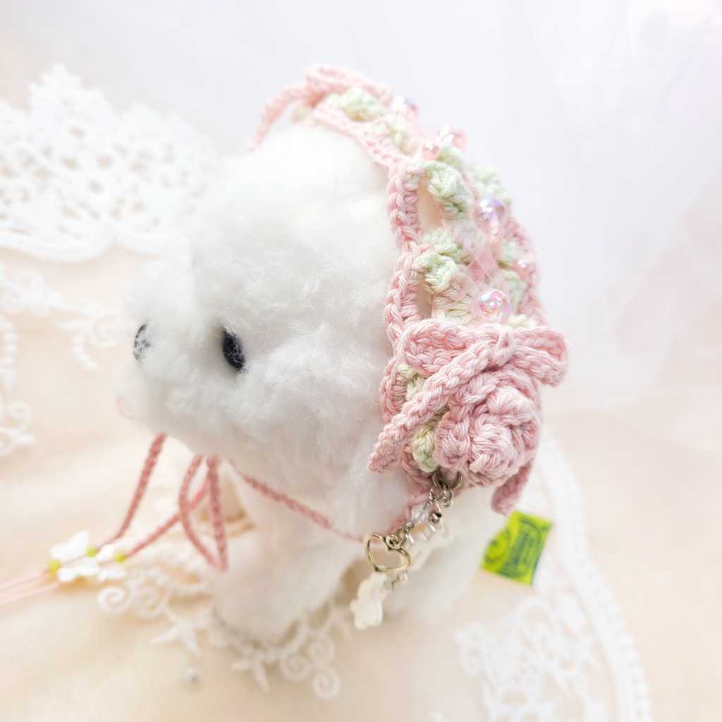 【15〜17cm用】ぬいのヘッドドレス/パステルローズ