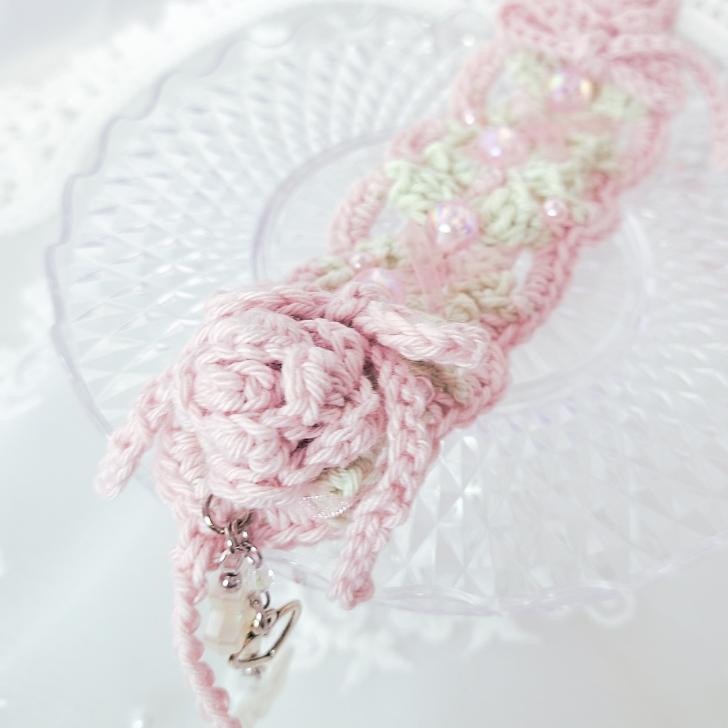 【15〜17cm用】ぬいのヘッドドレス/パステルローズ