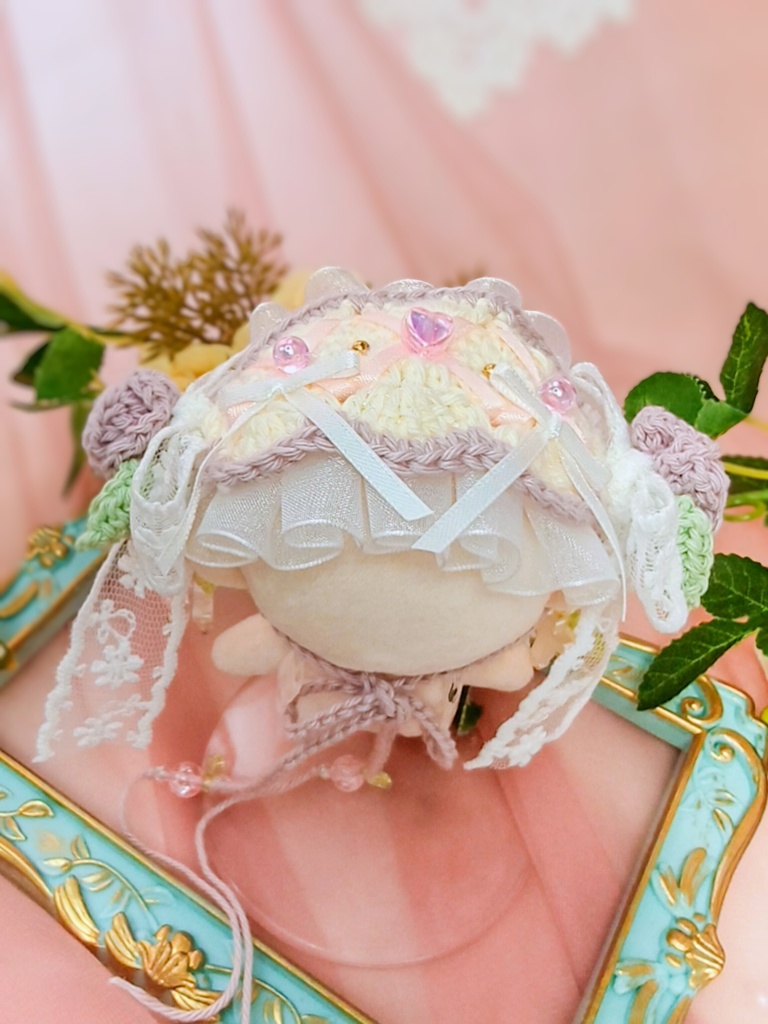 🤍10〜12cmぬい対応🤍泡沫アンティーク・ローズのヘッドドレス