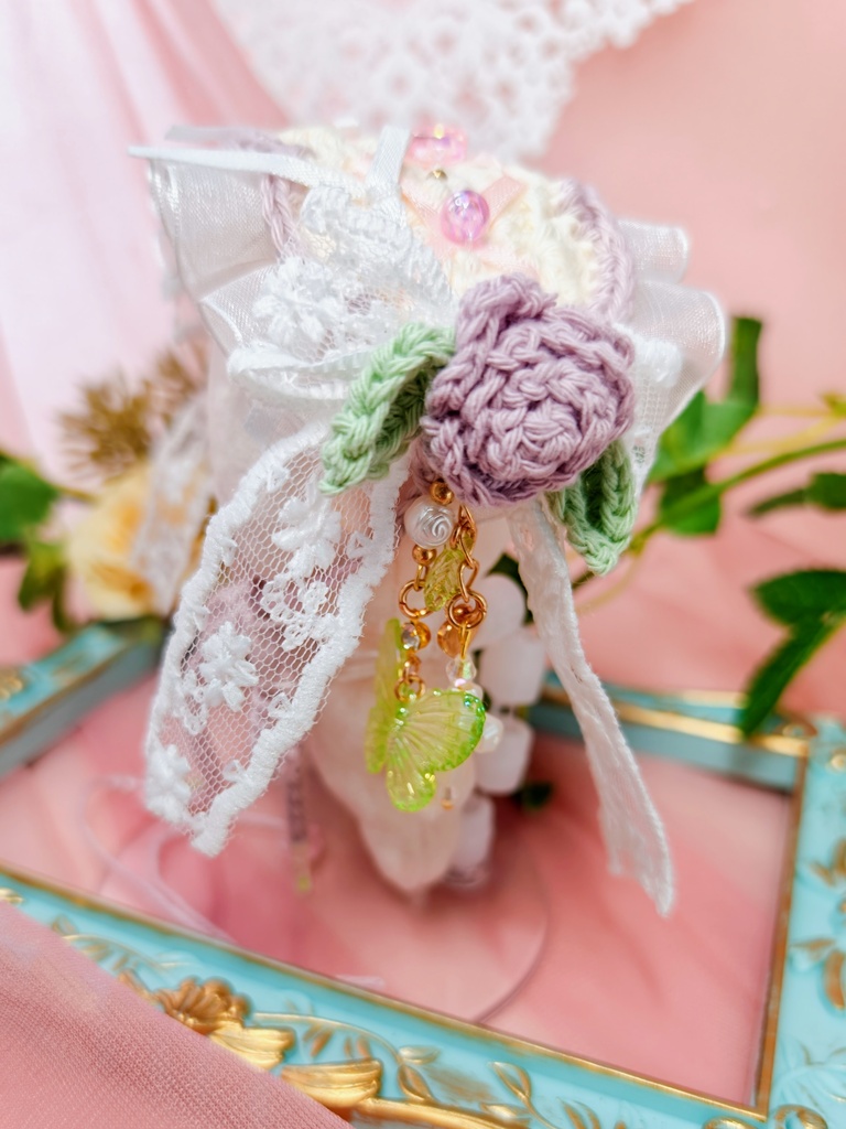 🤍10〜12cmぬい対応🤍泡沫アンティーク・ローズのヘッドドレス