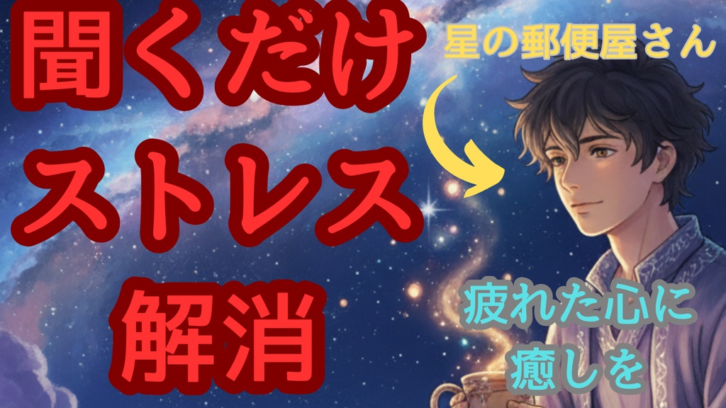 朗読004_【広告なし】入眠朗読『【極上の癒やし朗読】寝落ち推奨🌙 星の郵便屋さん - 疲れた心に届く、感謝と安らぎの物語 (睡眠導入)』音声のみ・音楽付き音声パック（wav/m4a）※映像は外しています