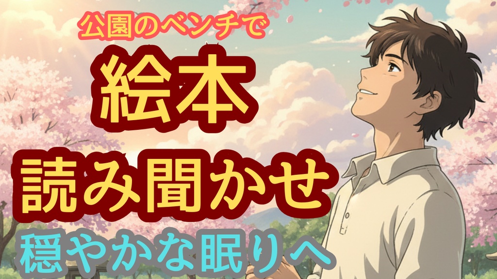 朗読010_【広告なし】入眠朗読『「公園のベンチで」公園のベンチで起こる、小さな出会いの物語』音声のみ・音楽付き音声パック（wav/m4a）※映像は外しています