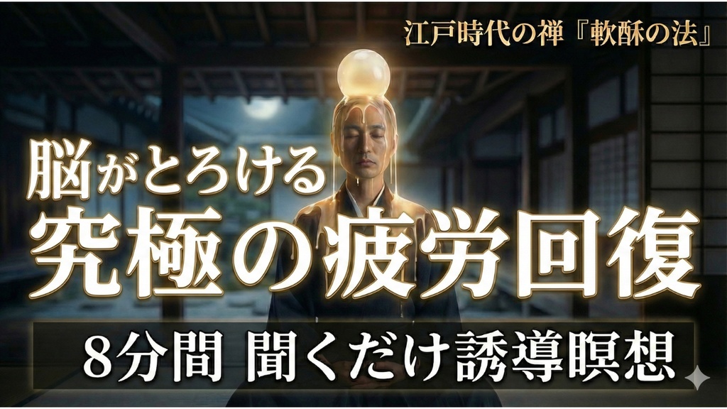 瞑想013_【広告なし】入眠朗読『【究極の疲労回復】江戸時代から伝わる癒やしの禅『軟酥の法』』音声のみ・音楽付き音声パック（wav/m4a）※映像は外しています