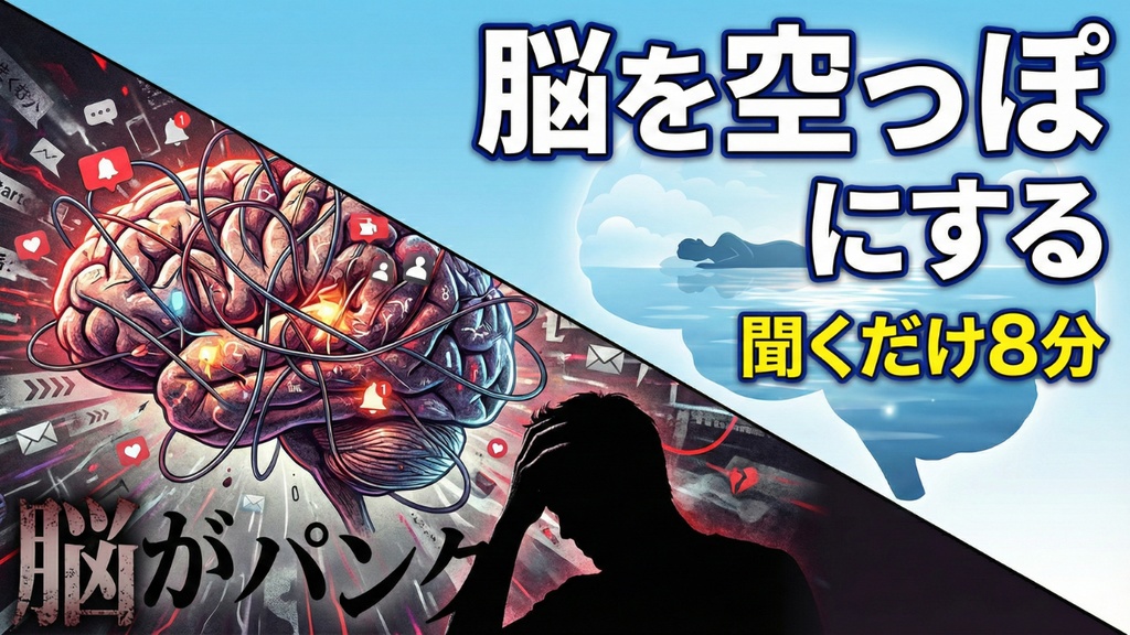 瞑想020_【広告なし】入眠朗読『 【聞くだけ脳デトックス】情報過多で疲れた頭を空にする8分間の瞑想｜思考の断捨離』音声のみ・音楽付き音声パック（wav/m4a）※映像は外しています