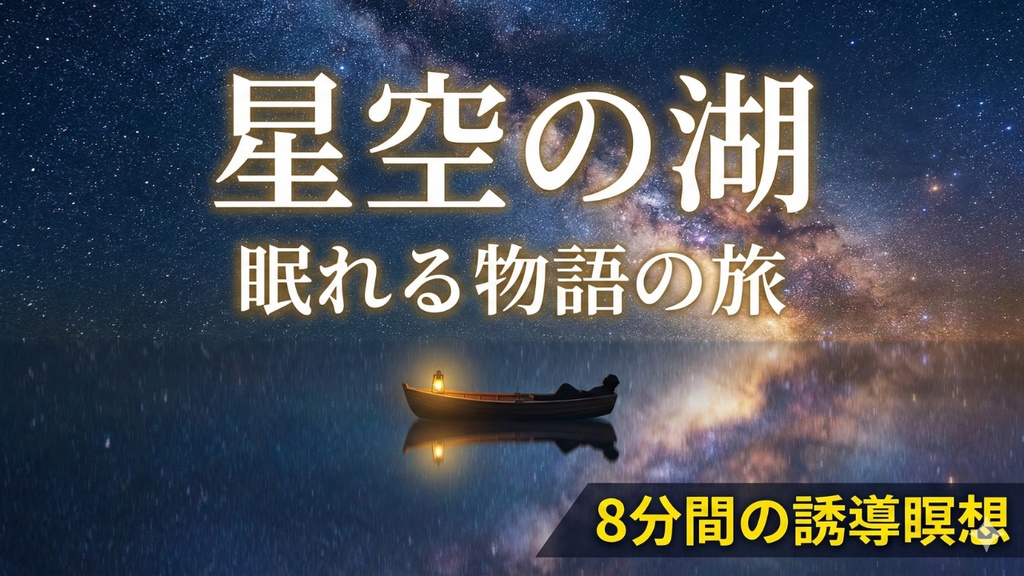 瞑想021_【広告なし】入眠朗読『【眠れる物語】星空の湖を旅する8分間の誘導瞑想｜優しい物語があなたを深い眠りへ誘う』音声のみ・音楽付き音声パック（wav/m4a）※映像は外しています
