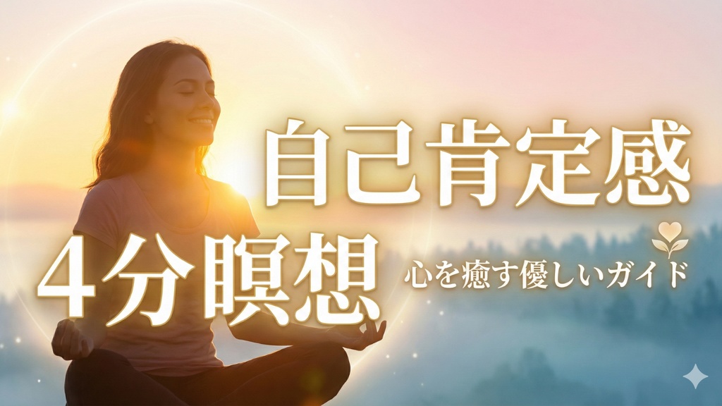 瞑想025_【広告なし】入眠朗読『「自己肯定感を高める4分間の瞑想｜心を癒す優しいガイド」』音声のみ・音楽付き音声パック（wav/m4a）※映像は外しています