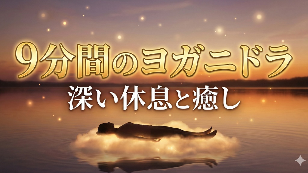 瞑想027_【広告なし】入眠朗読『「9分間のヨガニドラ｜深い休息と癒しのためのガイド付きリラクゼーション」』音声のみ・音楽付き音声パック（wav/m4a）※映像は外しています