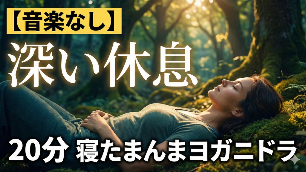 瞑想028_【広告なし】入眠朗読『【音楽なし】「静寂の中で7分間のヨガニドラ_深い休息と回復のためのガイド付きリラクゼーション」』音声のみ（wav）※映像は外しています