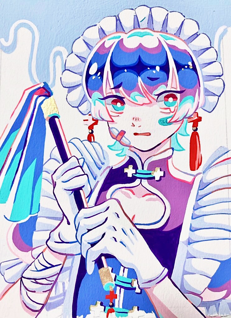 【アナログ原画】不幸体質メイドくん