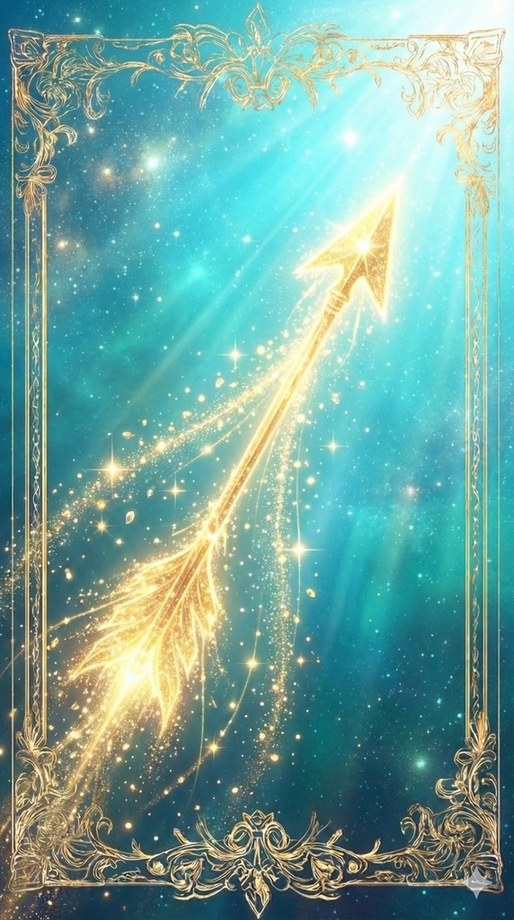 【♐いて座｜12月】金運・恋愛・願望成就｜ラッキーカラーと宇宙エネルギーを宿すお守り待ち受け画像