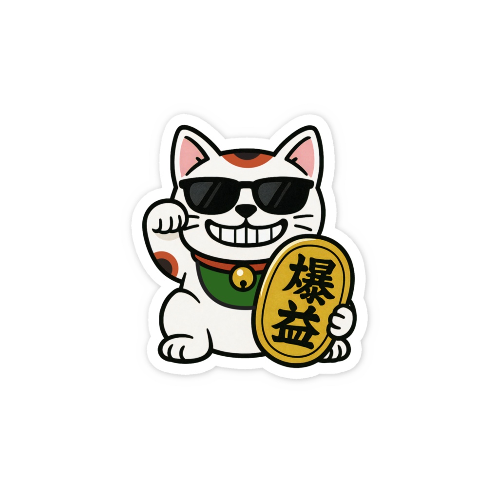 爆益まねき猫スマホステッカー|最強に運を呼び込む!#投資ステッカー
