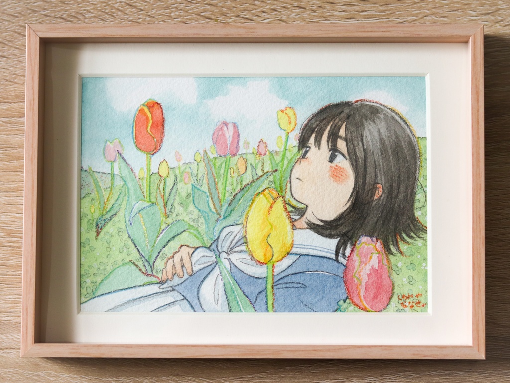 イラスト原画「夢の続きを見に来たの。」