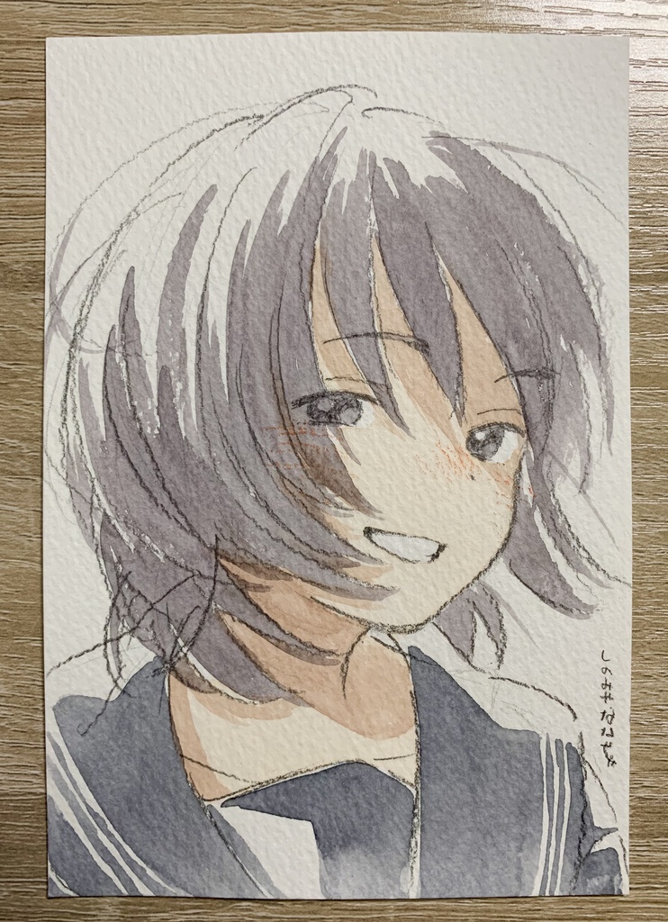 ドローイング原画　陰のある女の子