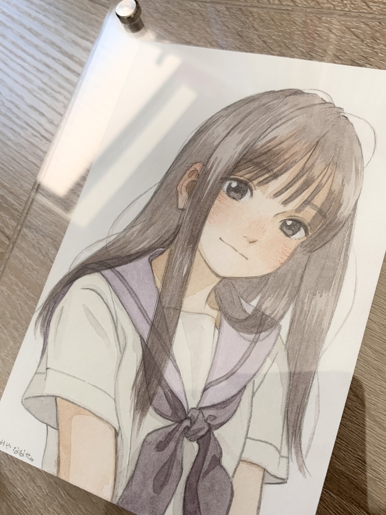 イラスト　セーラー服の女の子🟪