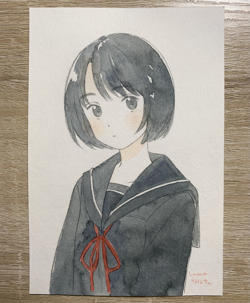 黒セーラーのドローイング　12/22