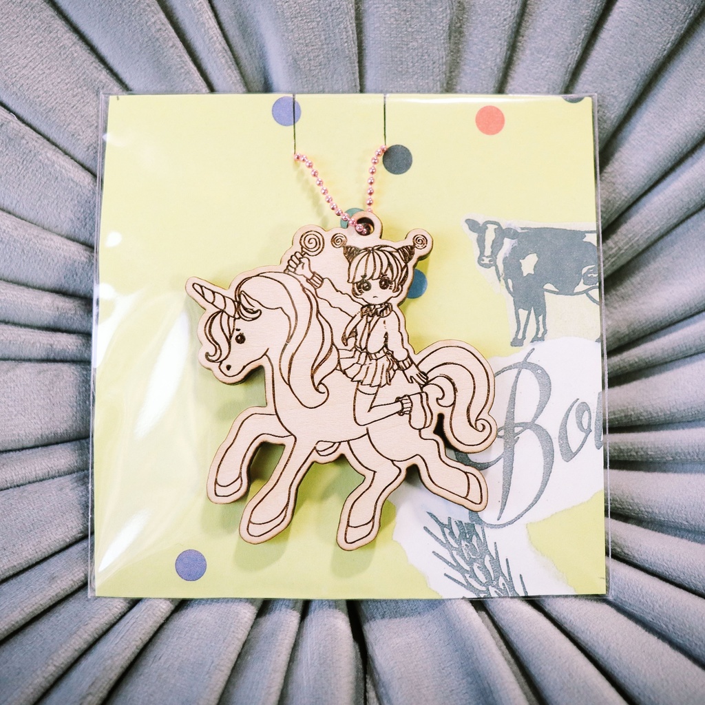 ◆【ハンドメイド】ぴえんちゃん木製キーホルダー