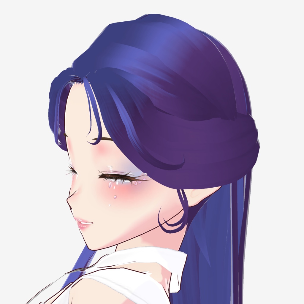 Long blue hair 青い長い髪