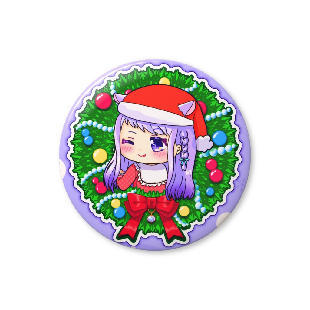 【2025年クリスマス限定グッズ】夢乃ねるサンタ缶バッジ