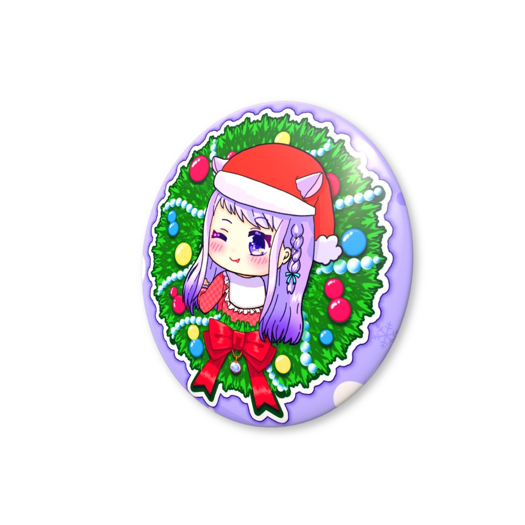 【2025年クリスマス限定グッズ】夢乃ねるサンタ缶バッジ