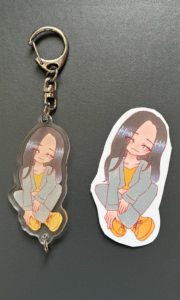 かわいい女の子キーホルダー&シールセット2種