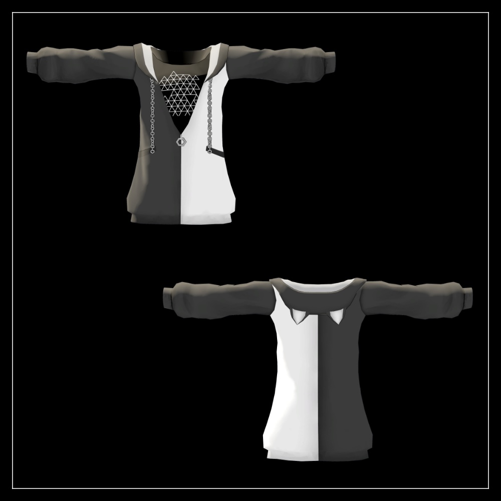 シンプルバイカラーフーディー