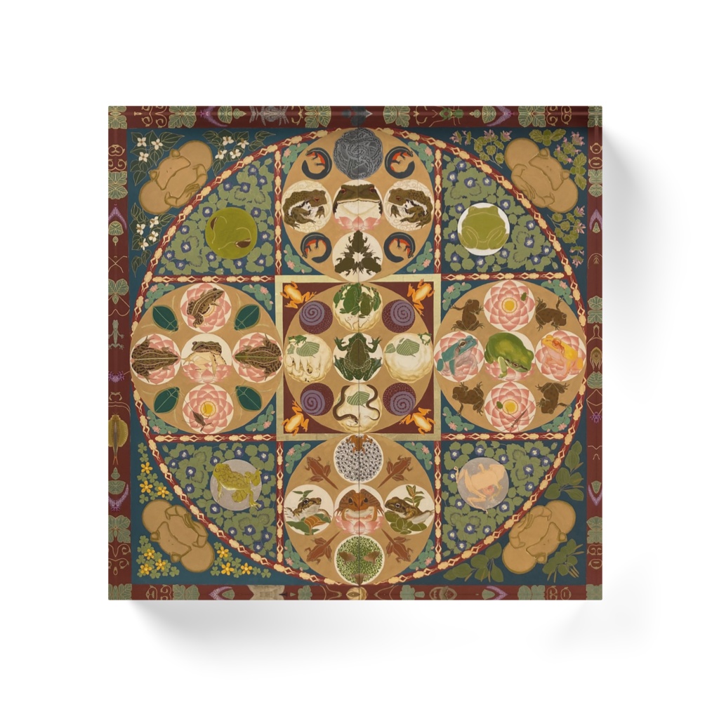 蛙曼荼羅アクリルブロック