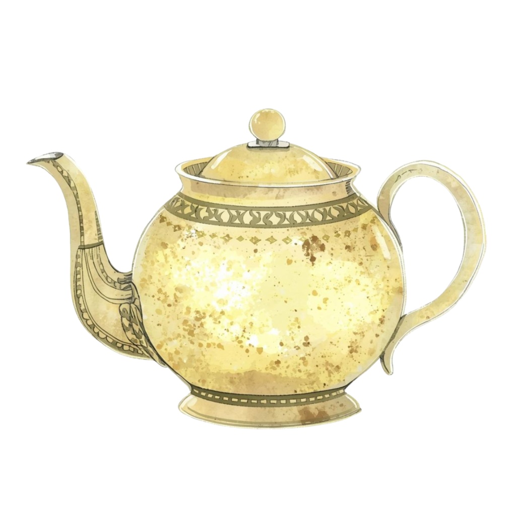 「やさしい黄色のアンティークカフェ|水彩クリップアート12種セット」