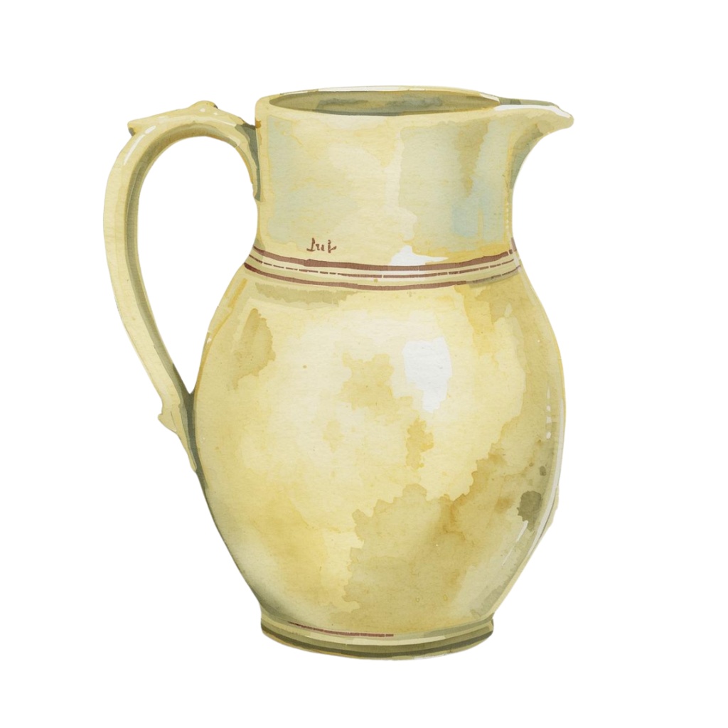 「やさしい黄色のアンティークカフェ|水彩クリップアート12種セット」