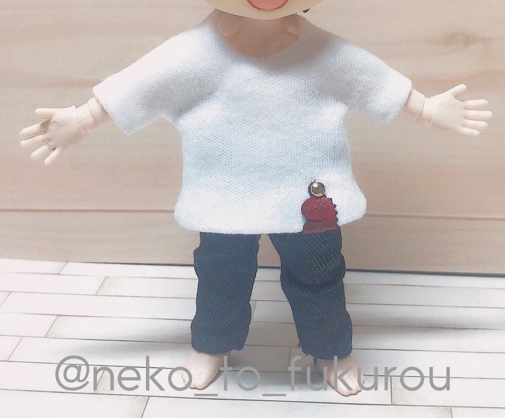 【白】オリジナルタグ付き・だぼっとＴシャツ