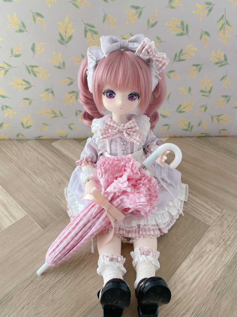 ドール用日傘 ギンガムチェック柄