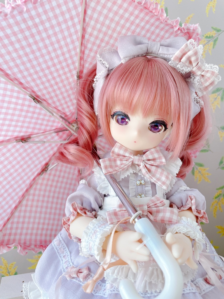 ドール用日傘 ギンガムチェック柄